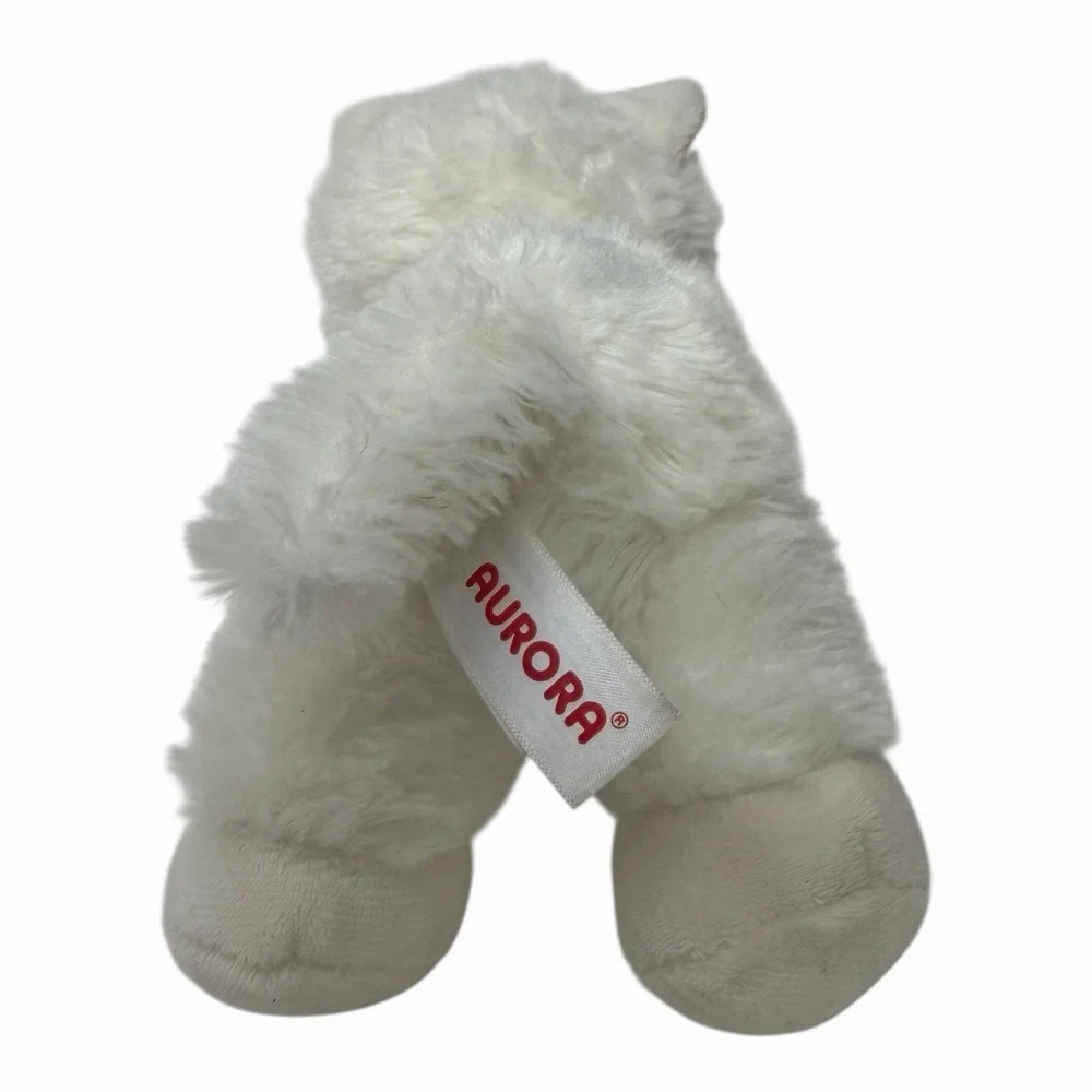 Aurora Flopsies White Kitty Cat‎ Plush with Blue Eyes 7